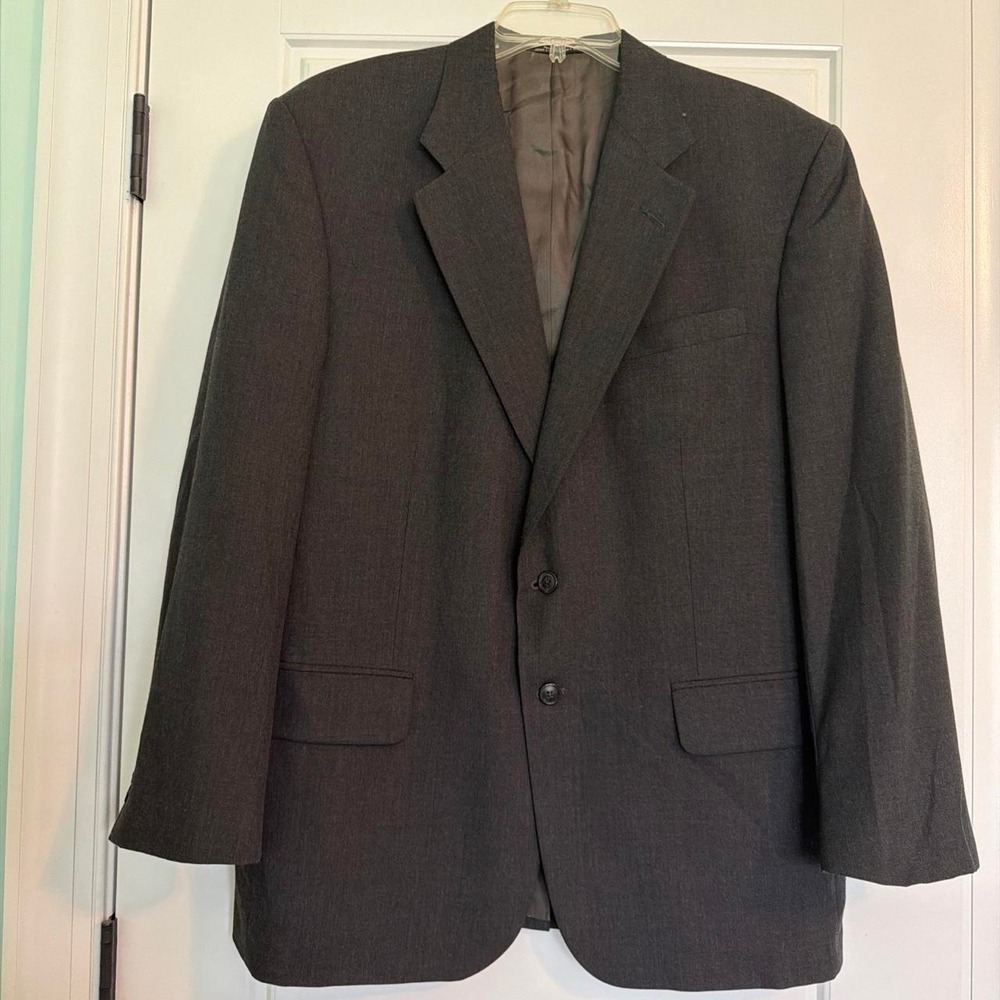 Vintage Stafford Mens Blazer 43R GRAYish black Coat Jacket.
